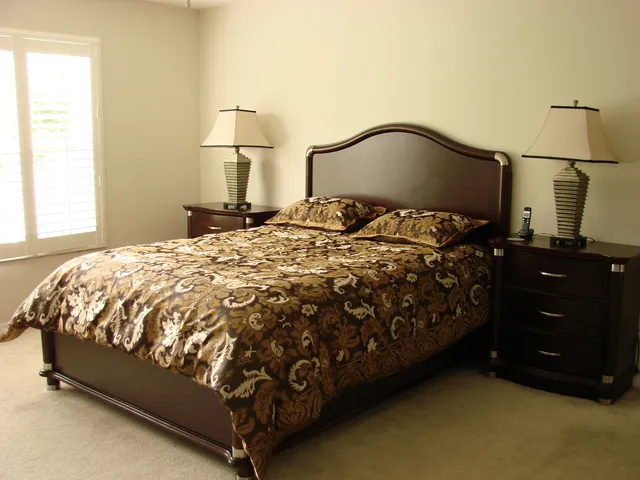 Master bedroom suite has queen bed, sitting area, 2 walk in closets, & private bath