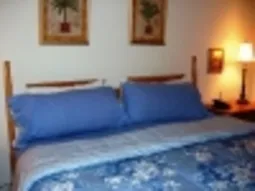 Two Bedrooms with Armoire and TV Separate Master Bath having tub and shower