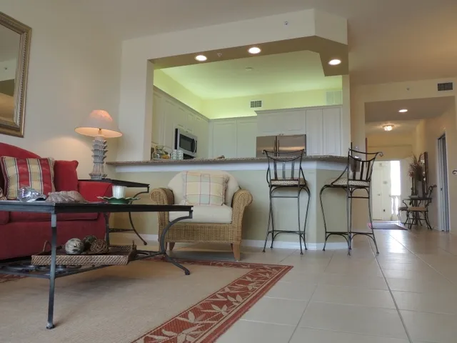 Unit has tile floors and is light and bright