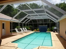 Oversized heated pool.
