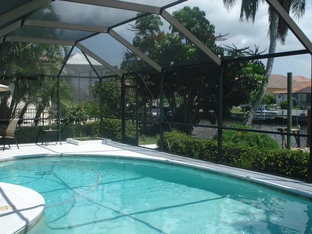Pool deck looking out toward Bay.