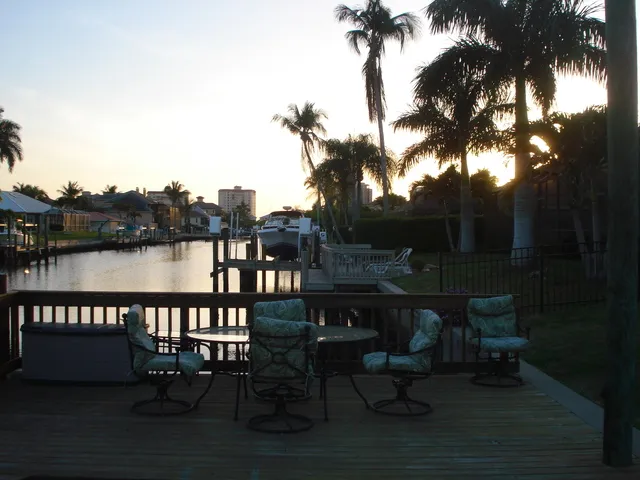 Sunset Living from private pier.