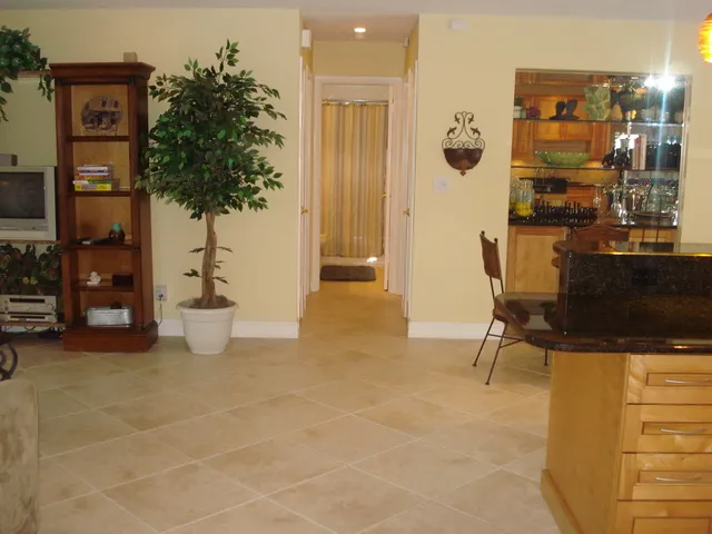 Looking from king bedroom to other side with 2 bedrooms and bath.