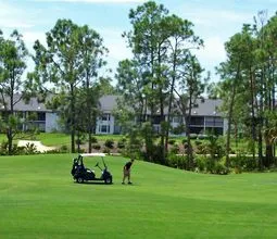 View of the golf course from the screened lanai