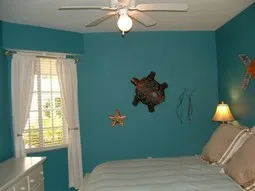 Master Bedroom with en-suite bath & flat screen TV with DVD player
