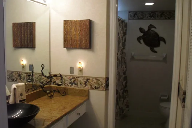 Separate dressing area is so convenient.