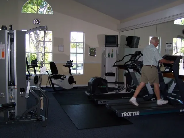 Fitness center with updated equipment, sauna and locker area