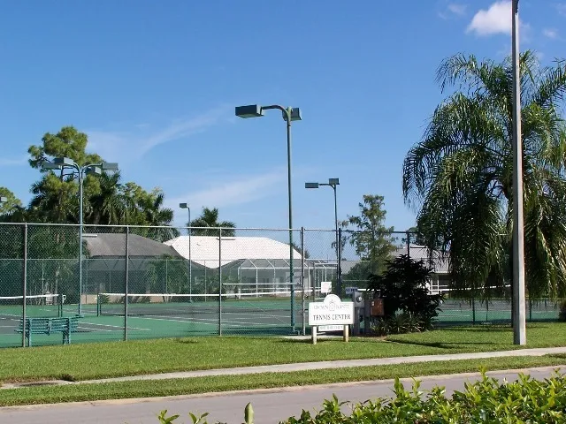 Lighted tennis courts