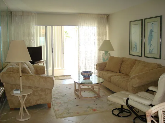 # 402 living room with TV & full view of the beach & gulf