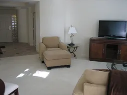 living room and front entry