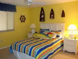 guest room with a view to the bay.