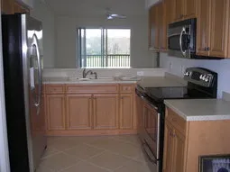 Kitchen with stainless steel appliances