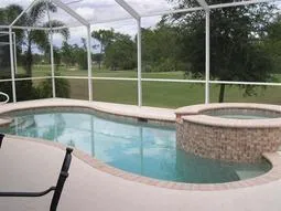 Heated Pool overlooks the golf course.