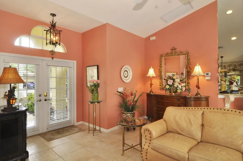 The entry way to our house is elegant and the light maximized by the double glass front doors.