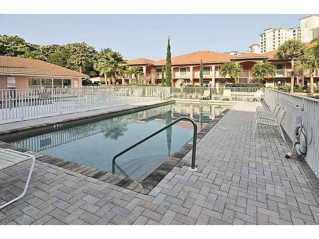 Vanderbilt Villas heated pool is located steps from the front door