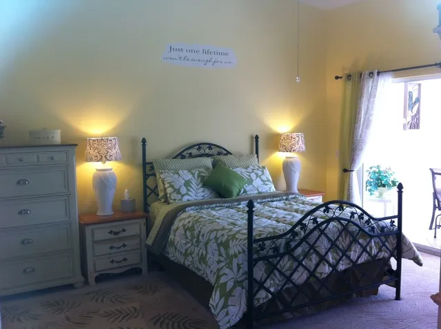 Newly painted and  with soft furnishings in the Master Bedroom.