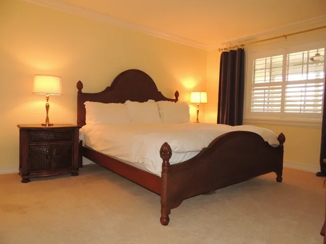#109 - master bedroom has king bed, private bath and walk in closet 