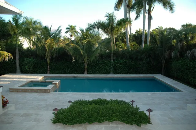 View of the pool, looking from the lanai.