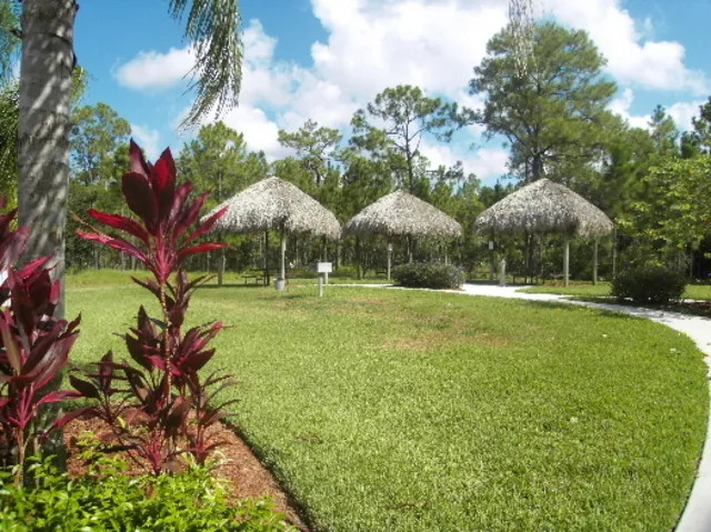 Picnic/BBQ area in Coral Falls (our balcony overlooks this and pool area)  