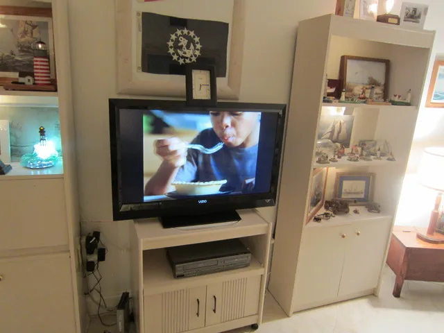 new flat screen with Suround sound and Blue ray 