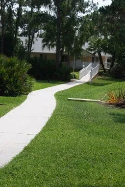Well manicured grounds.