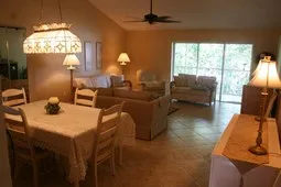 Largest unit in complex with cathedral ceilings.