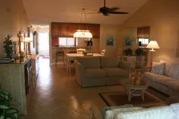 18 inch beautiful diagonal tile in living areas. 