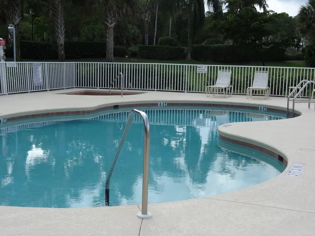 Community pool only steps away