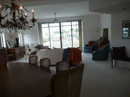 Large, open living/dining- room.

