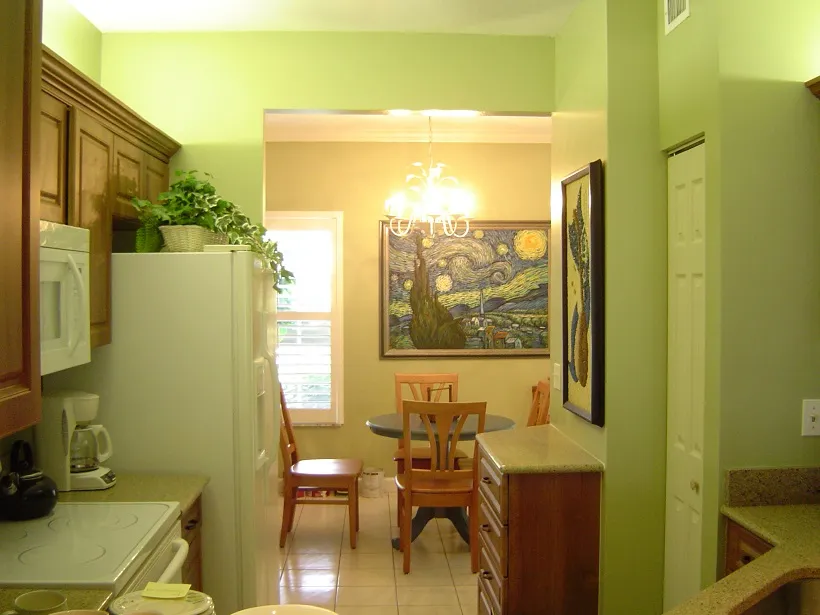 Well equipped kitchen with granite counters