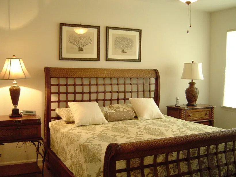 Master bedroom with king sized bed