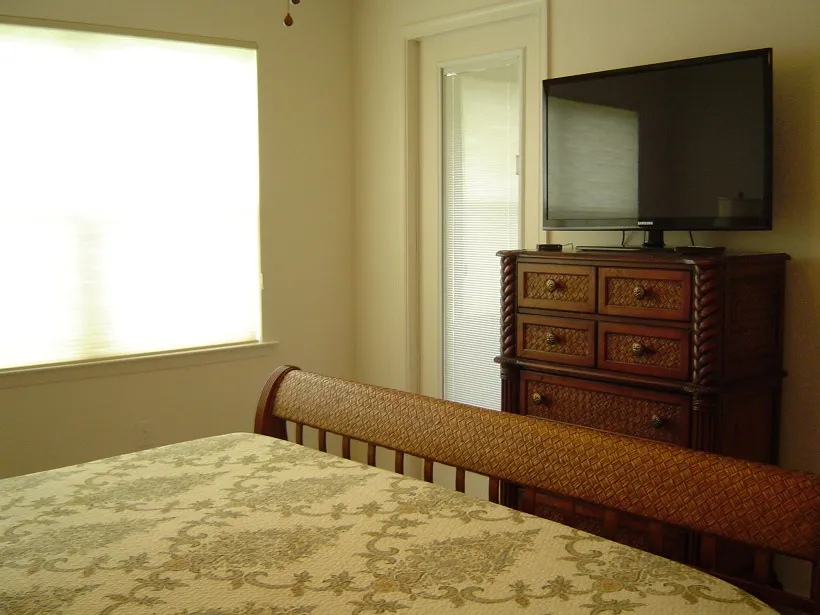 Flat screen TV in master bedroom
