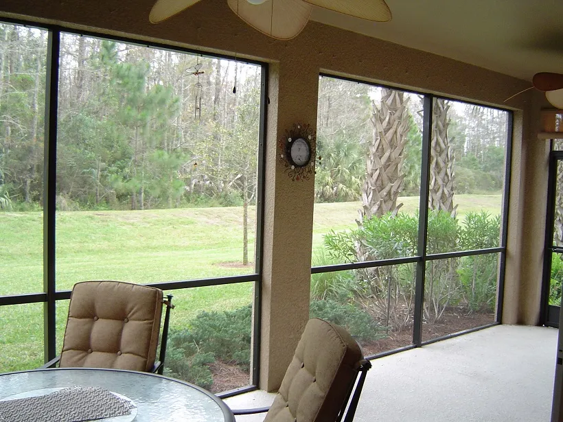 Large lanai with private preserve view