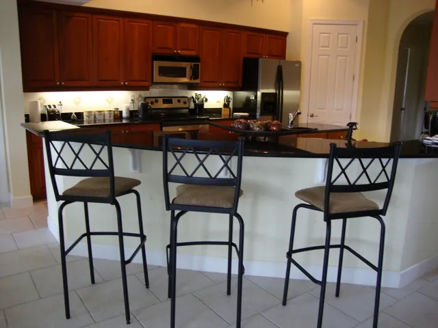 Breakfast bar with granite counter