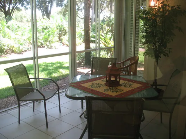 Very private lanai with view of the golf course