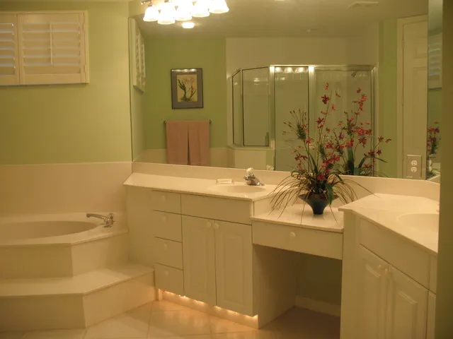 Master bath with soaking tub, separate shower and dual sinks